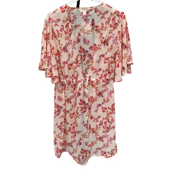 NWT LC Lauren Conrad Women’s Floral Print Tapered Tie Front Kimono One Size - Picture 6 of 11